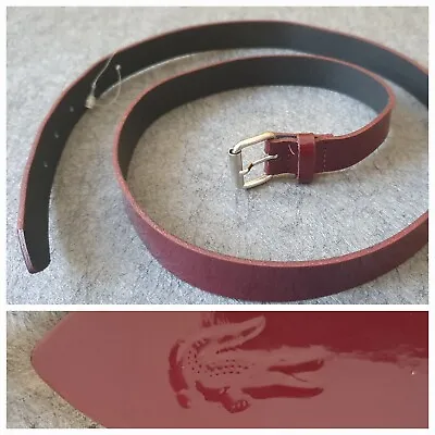 New Women's Lacoste Narrow Patent Leather Belt Made In France • £8
