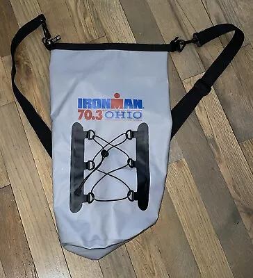 Ironman 70.3 Wet Dry Bag Waterproof Backpack Delaware Ohio Triathlon Swag Gray • $16.49