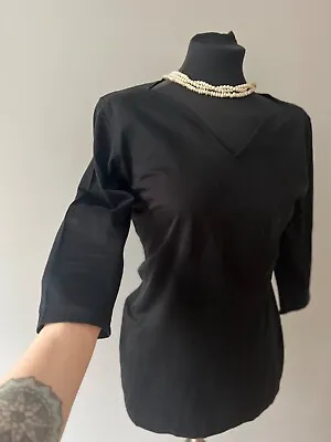 Vintage Kenzo Paris Womens Blank Long Sleeve T-Shirt Size 40 Black Cotton • $3