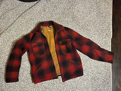 Vintage Wool Hunting Buffalo Plaid Mens Jacket Coat Size Medium • $74.99