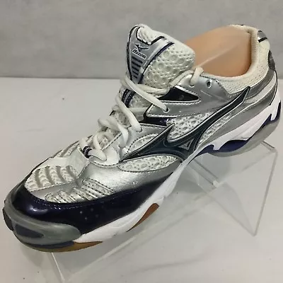 Mizuno Wave Lightning 6 Sneaker Sz 10 Volleyball White Blue Walking Running  • $31.49