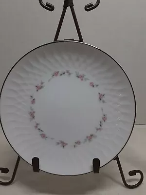 Vintage Noritake China  Cheri  Small Dessert Plates White W/ Pink Platinum Trim • $8.99