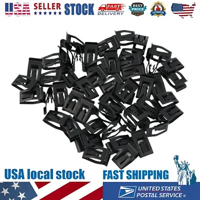 50X Black Car Console Dash Dashboard Trim Metal Retainer Rivet Fastener Clips • $9.89