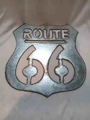 Metal Route 66 Sign Made By Metal Artist Gregg Arnold 10 H X 9.75 W • $25