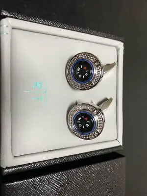 Tateossian Mechanical Compass Platform Cufflinks Silver Metal Fittings Men's Box • $177