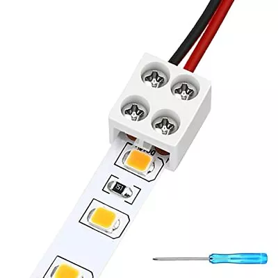 26 Pack LED Tape Light Connectors 2 Pin 8mm Solderless LED Strip Connector Ti • $12.55