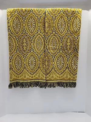 Vintage Martex West Point Pepperel Sculpted Bath Towels Gold&Black  Set Of 2 • $30