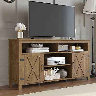 Farmhouse TV Stand For 65/60/55 Inch TV Media Console Entertainment Center • $125.98