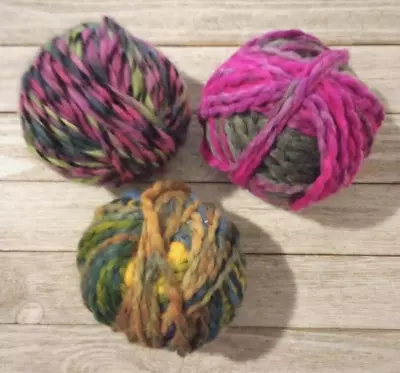 Misc Bulky Yarn Mixed Lot 3 Partial Skeins 5.2 Total Ounces • $8.54