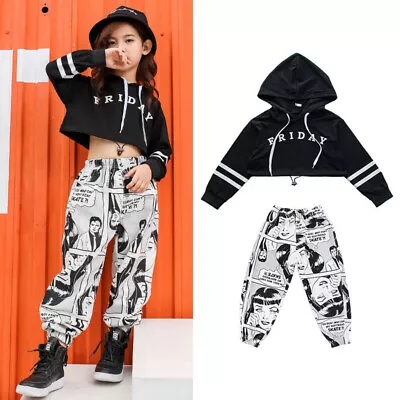 £7.16 • Buy Kids Street Dance Costume Girls Show Party Modern Jazz Hip Hop Performance Suit