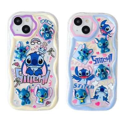 3D Kawaii Stitch Laser Phone Case Cover For Apple IPhone 7 8 X 11 12 13 14 15 • £4.69
