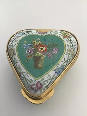 Halcyon Days Enamel Trinket Box Heart Shaped • $20