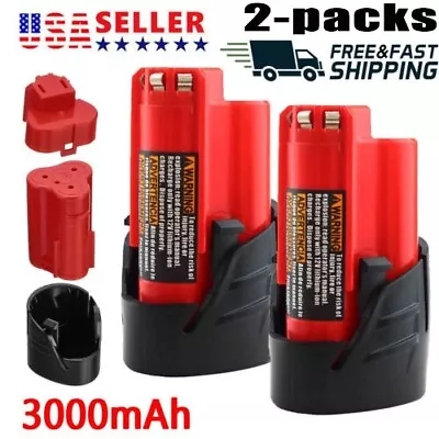 (2-PACKS) 3.0Ah For MILWAUKEE 48-11-2401 12V Lithium Ion Battery 48-11-2420 NEW • $18.90