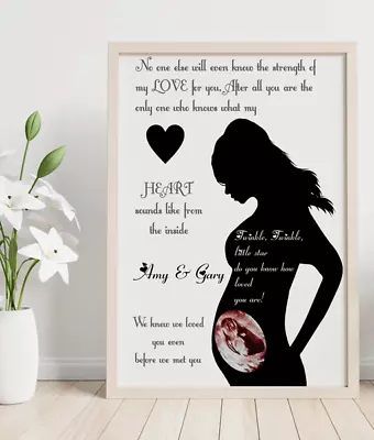 Personalised Mum To Be Gifts Baby Scan Print / Frame | Baby Shower Custom Gift • £19.95