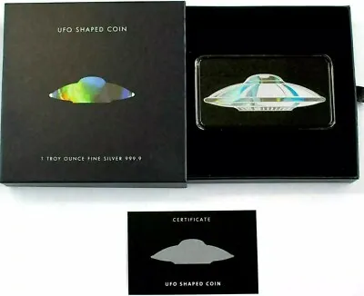 2020 UFO SOLOMON ISLANDS SILVER SHAPED BAR 1oz COIN .9999 PAMP SUISSE BOX & COA  • £342.55