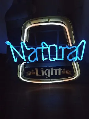 Vintage Natural Light NEON LIGHT UP SIGN MAN CAVE GAME ROOM RARE Hong Kong • $370