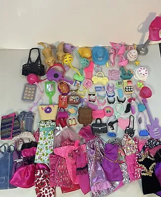 Mattel Barbie Doll Accessories Clothing Lot  Of 100 Miscellaneous Vintage To Now • $19.95