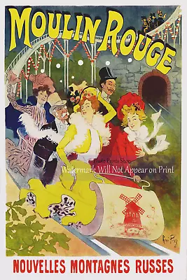 Moulin Rouge New Roller Coaster French Advertising Poster Wall Art Print  • $22.80