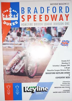 Bradford Dukes V Coventry Bees 1st August 1992 League Division One Match @ Odsal • £1