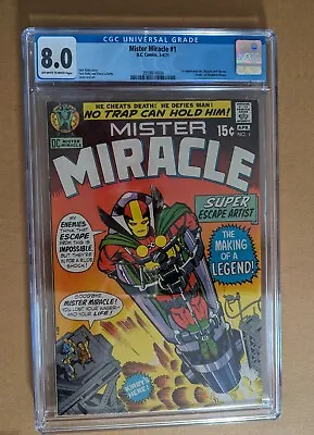 Mister Miracle 1_CGC 8.0_1971_1st Mr. Miracle Oberon_Jack Kirby_OWW Pages • $107.50