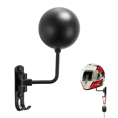 Motorcycle Helmet Holder Hook Jacket Bag Display Wall Mount Hanger Rack Black • $17.99