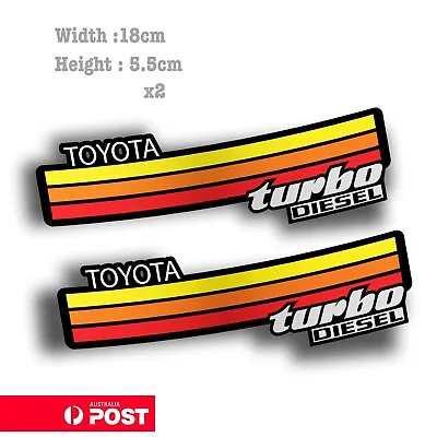TOYOTA Turbo Diesel 4WD Vintage Logo Hilux 4x4 Off Road Ute Decal Sticker • $8