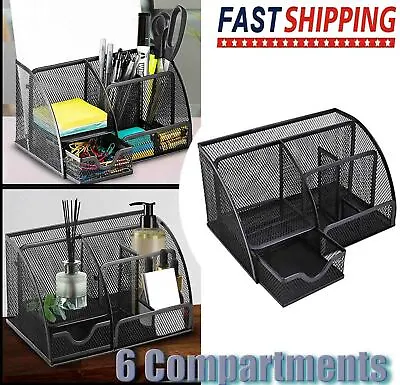 Metal Desk Organizer Caddy Desktop Accessories Storage For Home Office Supplies • $16.99