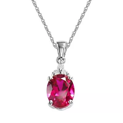 Sterling Silver Solitaire Crystal Birthstone CZ Pendant Necklace In Silver   • $8.99