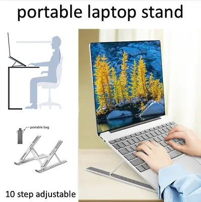 $10.99 • Buy Adjustable Folding Laptop Stand Notebook Bracket Portable Tablet Holder 10Step 