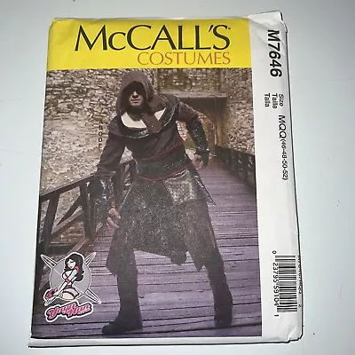 McCall's 7646 Medieval / Warrior Adult Costume Pattern Size MQQ 46-52  Uncut • $10