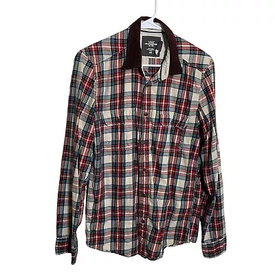 LOGG Label Of Graded Goods Plaid Shirt Small Collared Fitted Long Sleeve • $6.75