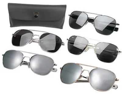 Military 52mm Pilots Aviator Sunglasses With Case Rothco 10604  • $17.99