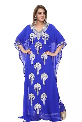 Dubai Kaftan Long Gown Moroccan Style Abaya Farasha Women Dress Maxi 4117 • $75