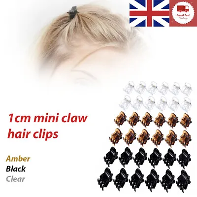 Mini Hair Clips 1cm Hair Claw Hair Clamp 1cm Plastic Hair Clips 12/24/48pc • £2.79
