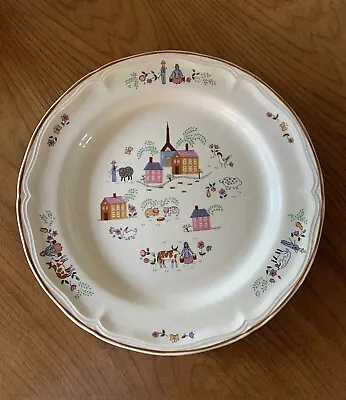 Newcor Stoneware Our Country 6004 Serving Plate Platter Vintage 1987 Cottagecore • $18.98