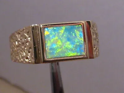 Men' S  Opal Ring  Solid 14 K Gold    Nugget Style • $1400