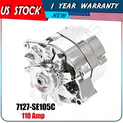 $69.03 • Buy Alternator For Chevy Chrome Street Rod GM 1 Wire 110Amp High Output ADR0335-C