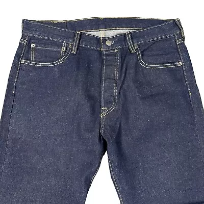 NEW Levis 501 Men's 34x34 Dark Blue Straight Leg Jeans Denim Button Fly • $31.37