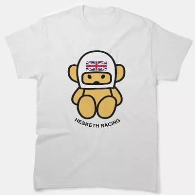 JAMES HUNT Casque Teddy Bear HESKETH RACING Blanc T-shirt Classique • $6.99