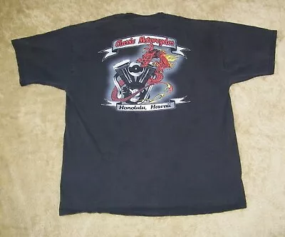 Vintage Classic Motorcycles Honolulu Hawaii T-Shirt Black Size Large • $14.99