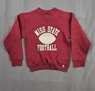Vtg Mississippi State Russell Athletic Made Usa Youth Medium Sweatshirt • $19.88
