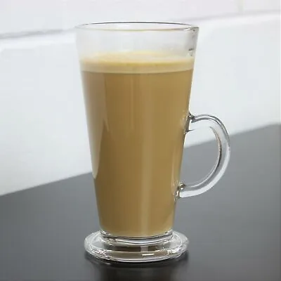 250ml Clear Latte Mug Tall Coffee Glass With Handle Tea Cappuccino Hot Chocolate • £5.95