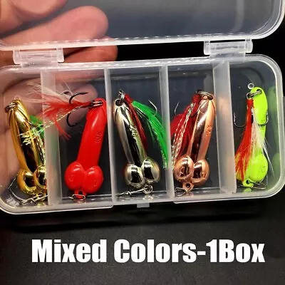 5Pcs/Box Penis Fishing Lure Dick Spinner Spoon Lures VIB Metal Baits With Hooks • $12.99