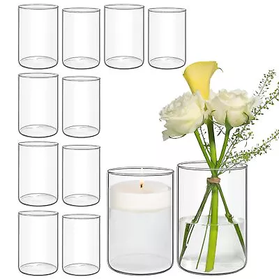 Glass Cylinder Vases Pack Of 12 Clear Bud Vases For Centerpieces Weeding Dec... • $54.58