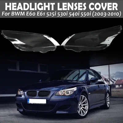 2x Headlight Glass Spreader Clear Set For BMW E60 E61 525i 530i 2003-2010 • $75.49