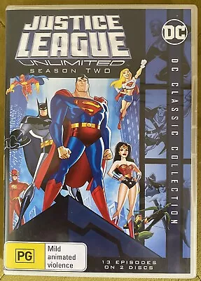 Justice League Unlimited - Season 2 (2-Disc DVD) - R4 - DC Animated Series • $29.95