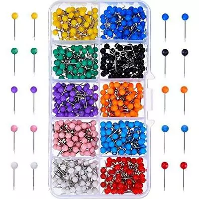 500 Pieces Map Push Pins Map Tacks Plastic Round Head Tacks With Steel Points 10 • $10.69