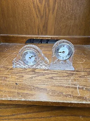 Lot Of 2 Vintage Crystal Linden Desk Clocks • $15