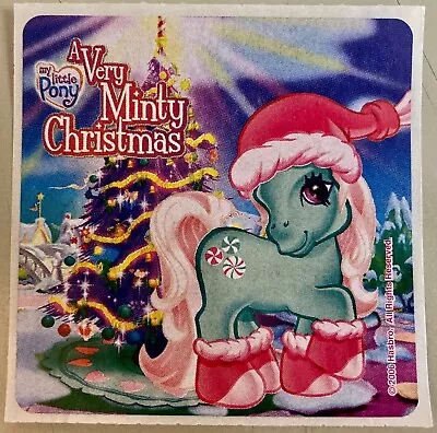 MLP  'A Very Minty Christmas'  2006 Hasbro Party Favour Sticker 2.5 X 2.5 • $2