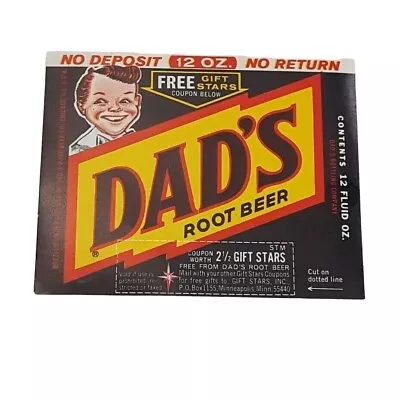 Vintage Dad's Root Beer Label Chicago IL 1960s First To Use A 6 Pack • $7.95